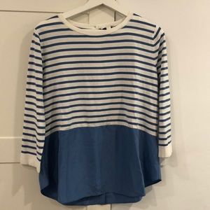 COS blue and white stripped top